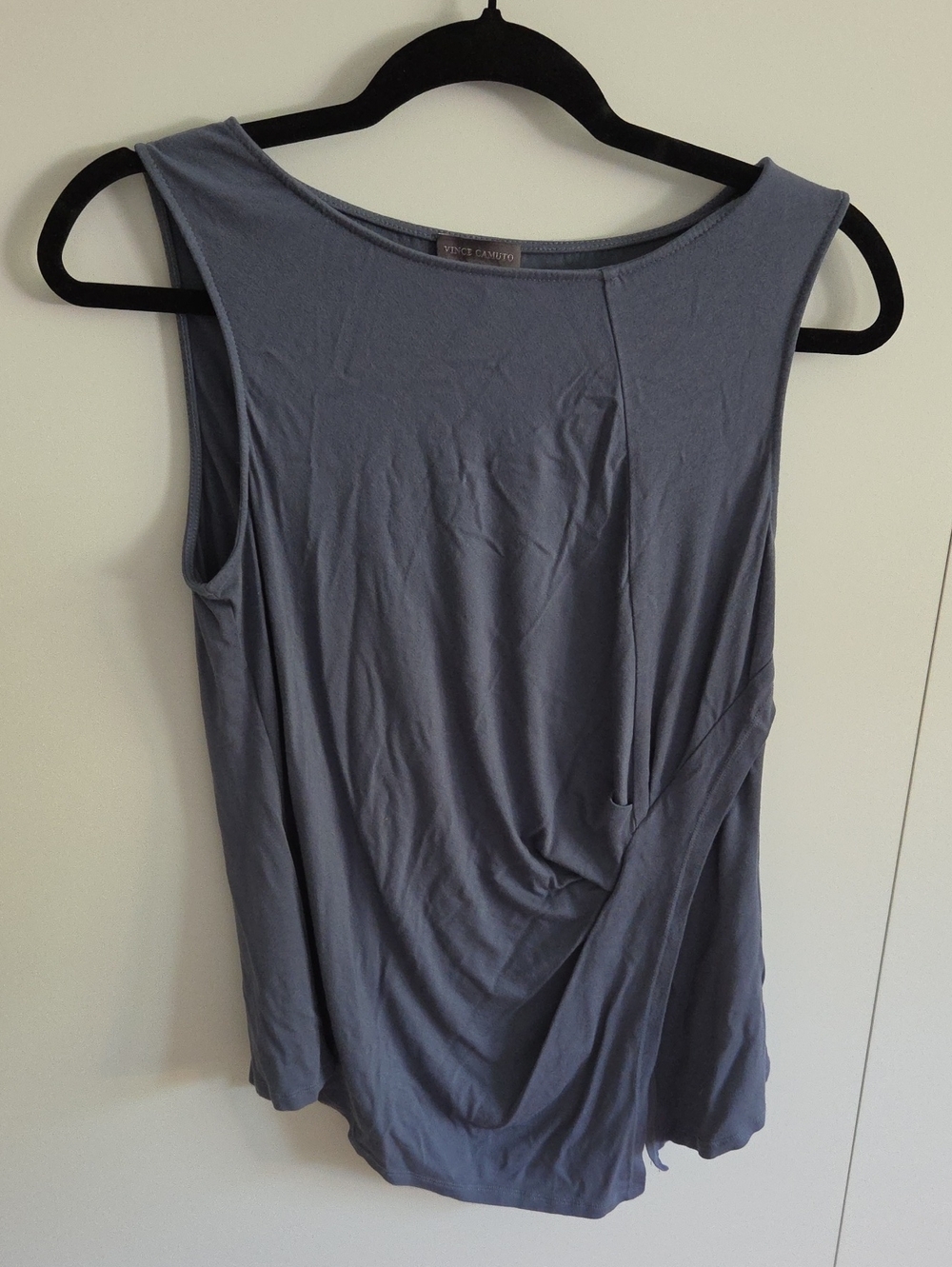 Vince Camuto Slate Blue Sleeveless Draped Tank